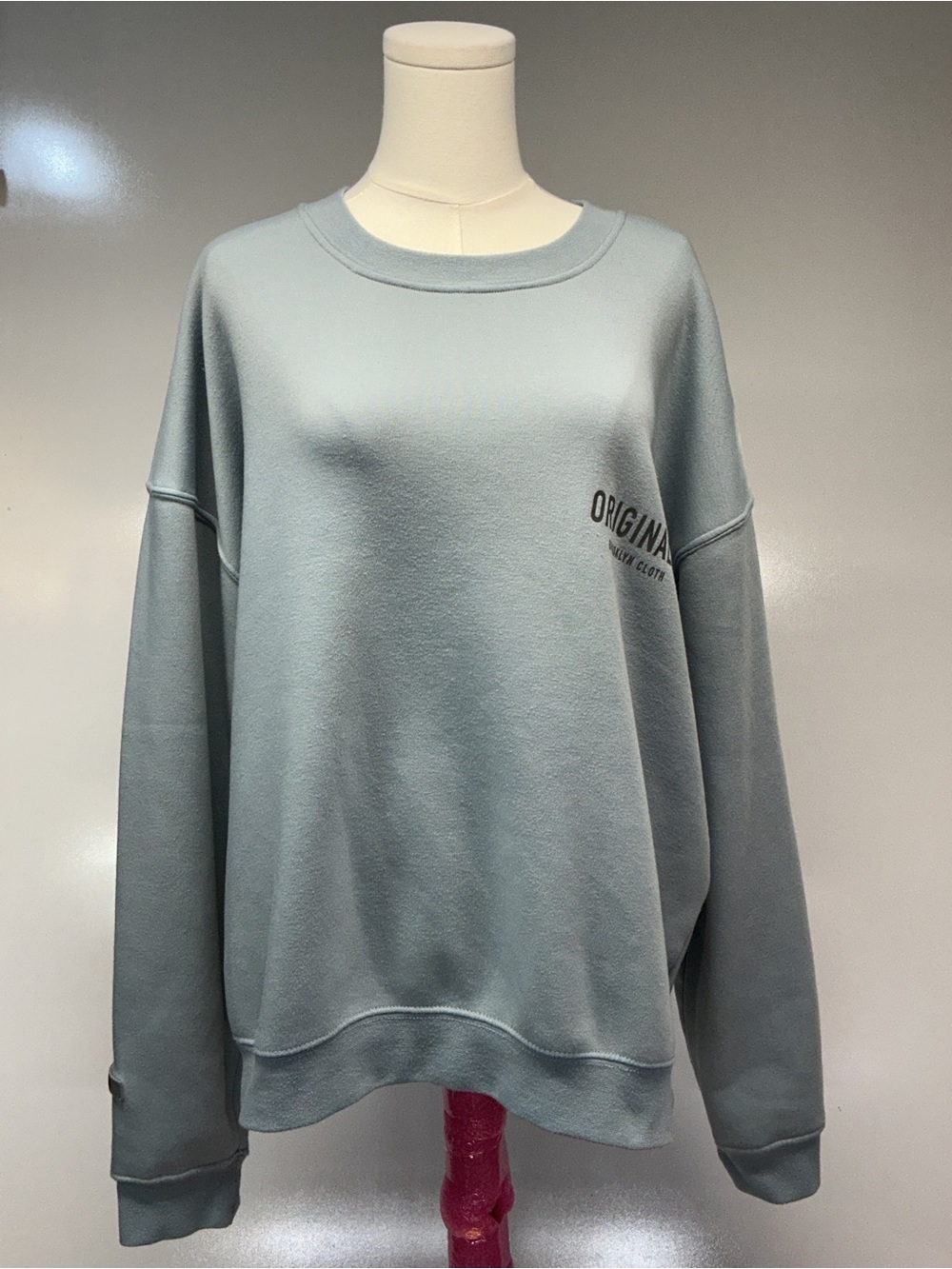 Brooklyn Cloth Originals Pearl Blue Oversized Fleece Crewneck Sweatshirt Men’s L - Picture 9 of 15